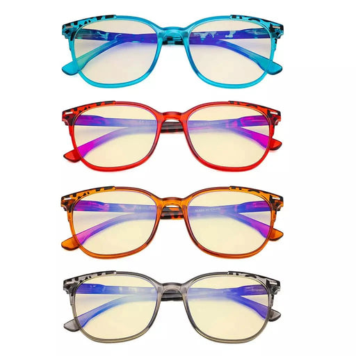 eyekeeper.com 4 Pack Blue Light Filter Browline Glass Hipster Style TM9001D Eyeglasses