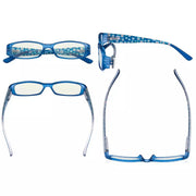 eyekeeper.com 4 Pack Blue Light Filter Reading Glasses Patterned Temple UVR081X Eyeglasses