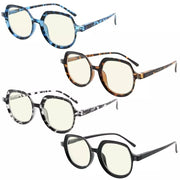 eyekeeper.com 4 Pack Blue Light Filter Reading Glasses UV2016 Eyeglasses