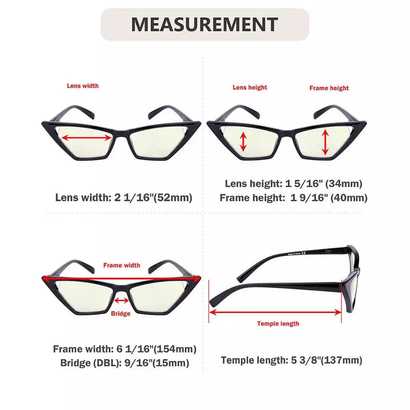 eyekeeper.com 4 Pack Blue Light Glasses Cat-eye Reading Glasses UVR2131 Eyeglasses
