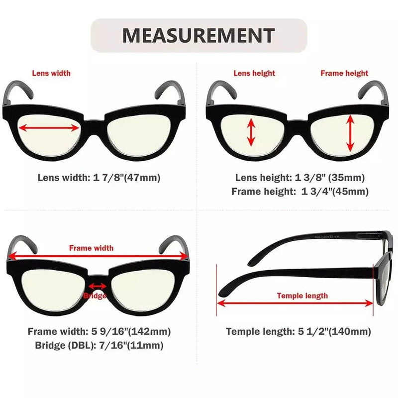 eyekeeper.com 4 Pack Blue Light Reading Glasses Cat-eye Style UV2102 Eyeglasses