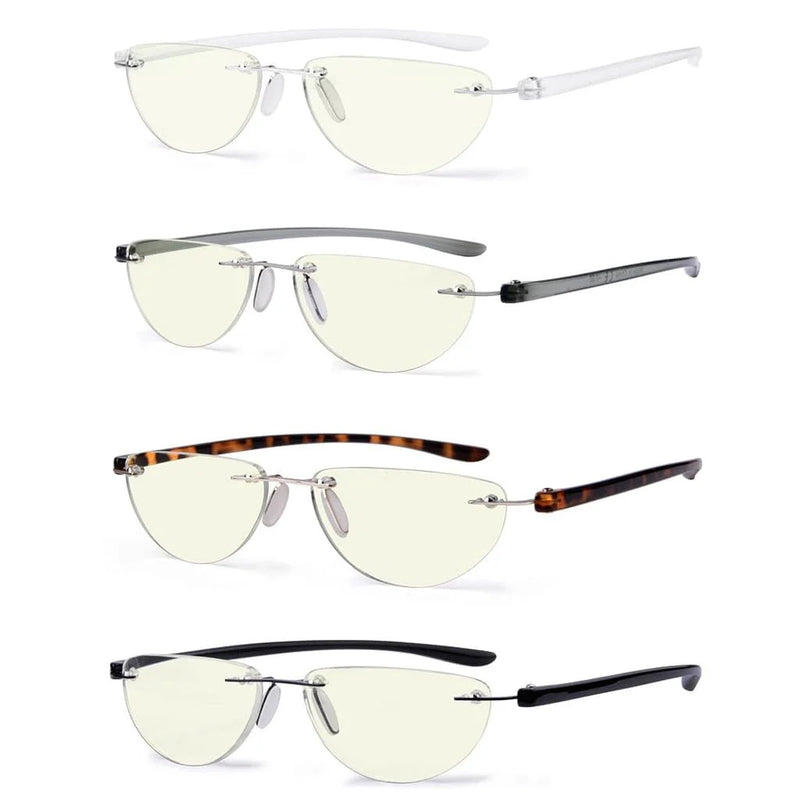 eyekeeper.com 4 Pack Blue Light Reading Glasses Half Moon Style UVR2202 Eyeglasses