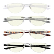 eyekeeper.com 4 Pack Blue Light Reading Glasses Half Moon Style UVR2202 Eyeglasses