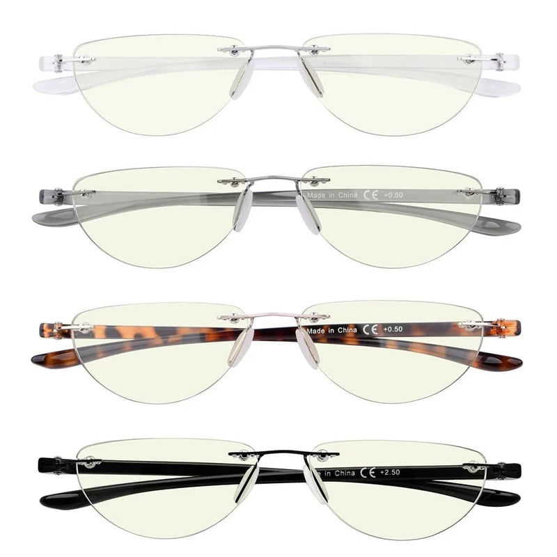 eyekeeper.com 4 Pack Blue Light Reading Glasses Half Moon Style UVR2202 Eyeglasses