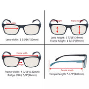 eyekeeper.com 4 Pack Blue Light Reading Glasses Rectangle Style UVR047 Eyeglasses