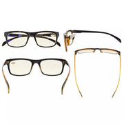 eyekeeper.com 4 Pack Blue Light Reading Glasses Rectangle Style UVR047 Eyeglasses