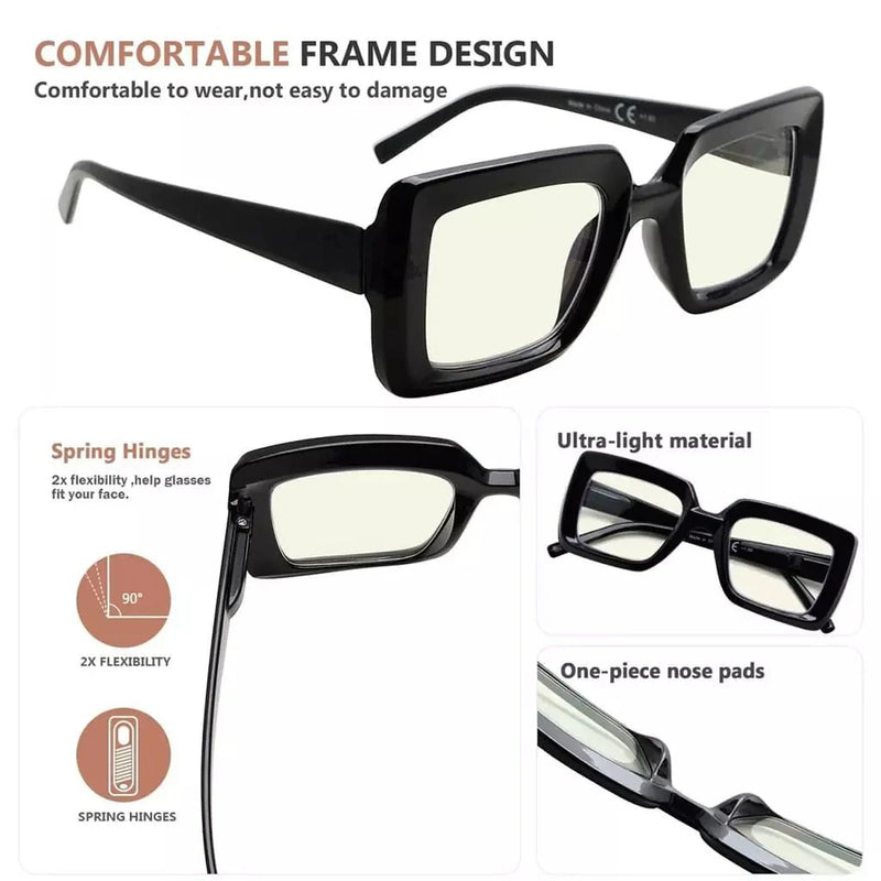 eyekeeper.com 4 Pack Blue Light Reading Glasses Stylish Readers UV2101 Eyeglasses