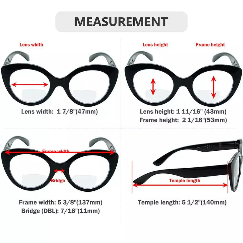 eyekeeper.com 4 Pack Cat-eye Bifocal Reading Glasses BR2012 Eyeglasses
