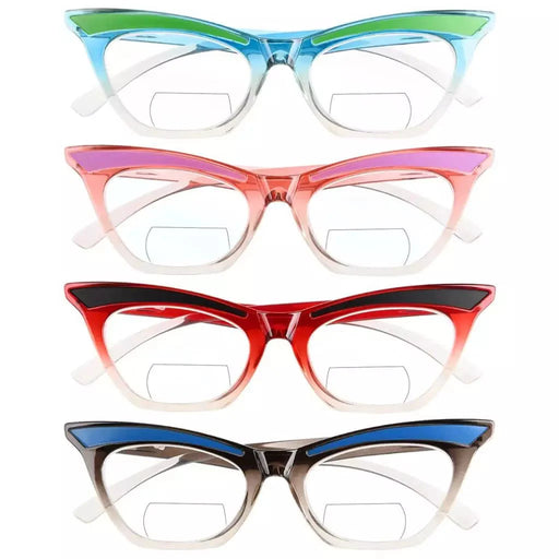 eyekeeper.com 4 Pack Cat-eye Bifocal Reading Glasses Fashion Readers BR2132 Eyeglasses