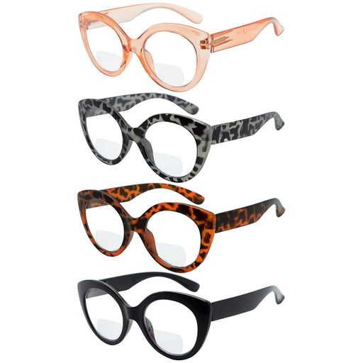 Eyekeeper  - 4 Pack Cat-eye Bifocal Reading Glasses BR2012