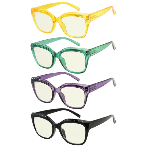 Eyekeeper  - 4 Pack Cat-eye Blue Light Filter Reading Glasses UVR2015