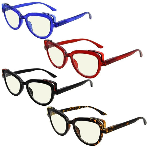 eyekeeper.com 4 Pack Cat-eye Blue Light Filter Readers UV2113 Eyeglasses