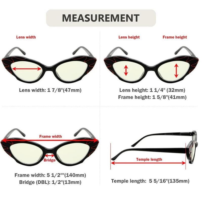 eyekeeper.com 4 Pack Cat-eye Blue Light Filter Readers UV2116 Eyeglasses