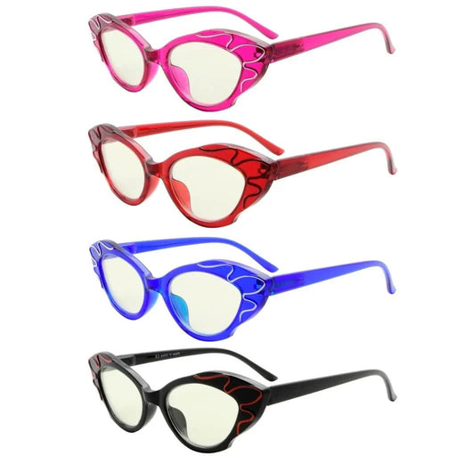 eyekeeper.com 4 Pack Cat-eye Blue Light Filter Readers UV2116 Eyeglasses