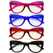 eyekeeper.com 4 Pack Cat-eye Blue Light Filter Readers UV2118 Eyeglasses