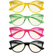 eyekeeper.com 4 Pack Cat-eye Blue Light Filter Readers UVR2001 Eyeglasses