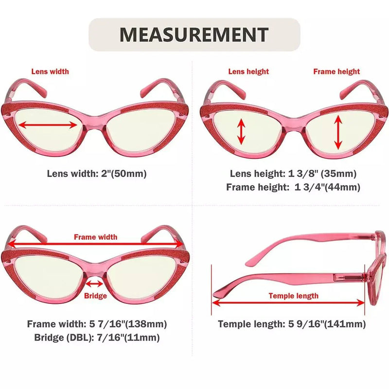 eyekeeper.com 4 Pack Cat-eye Blue Light Filter Readers UVR2029 Eyeglasses