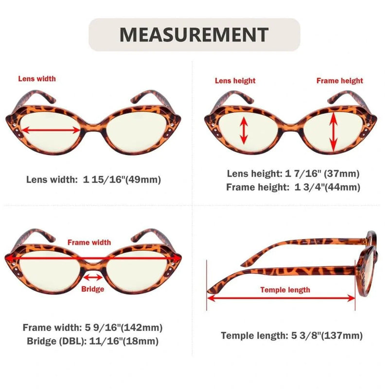 eyekeeper.com 4 Pack Cat-eye Blue Light Filter Reading Glasses UV2124 Eyeglasses