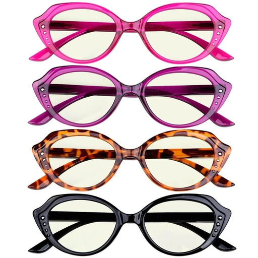 eyekeeper.com 4 Pack Cat-eye Blue Light Filter Reading Glasses UV2124 Eyeglasses