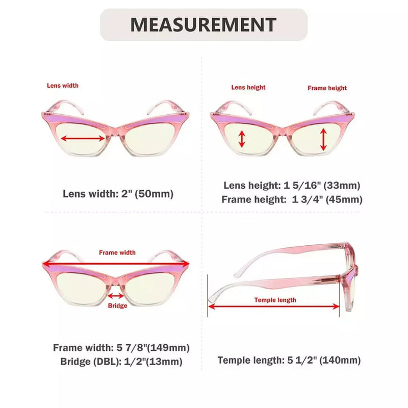 eyekeeper.com 4 Pack Cat-eye Blue Light Filter Reading Glasses UV2132 Eyeglasses