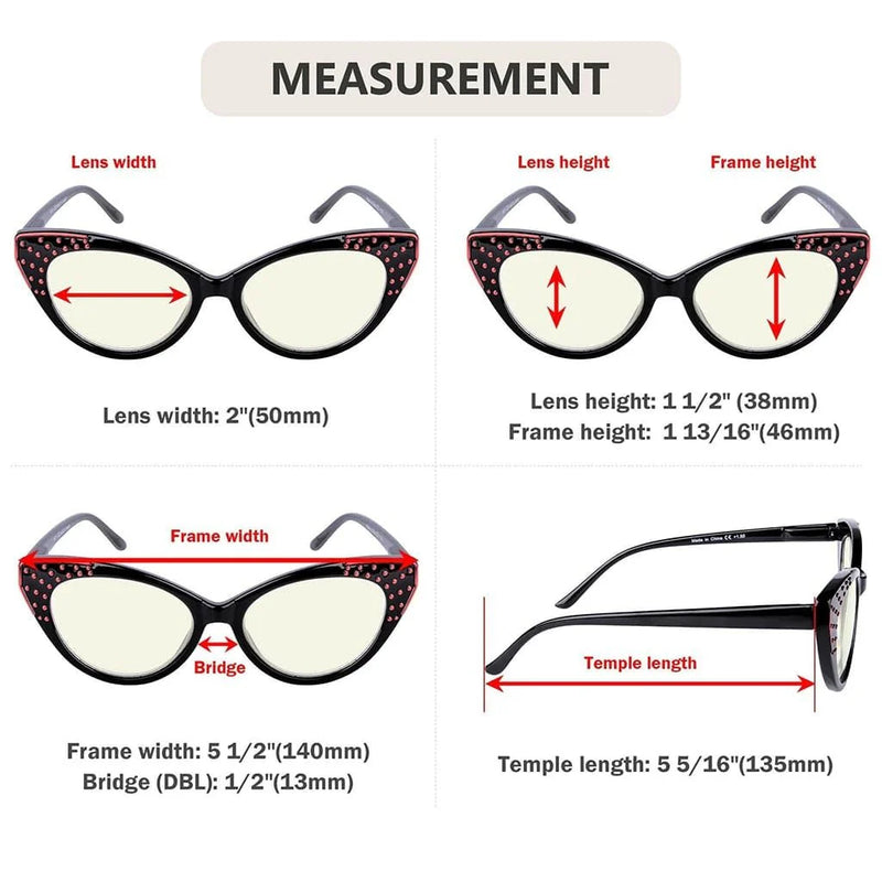 eyekeeper.com 4 Pack Cat-eye Blue Light Filter Reading Glasses UVR2115 Eyeglasses