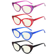 eyekeeper.com 4 Pack Cat-eye Blue Light Filter Reading Glasses UVR2115 Eyeglasses