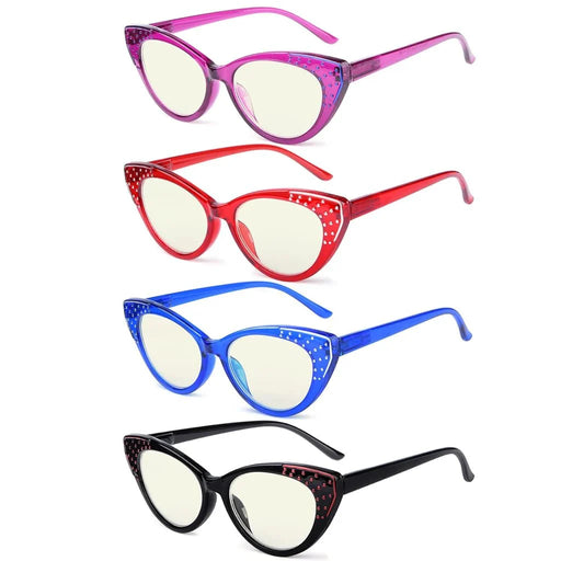 eyekeeper.com 4 Pack Cat-eye Blue Light Filter Reading Glasses UVR2115 Eyeglasses