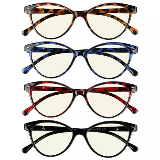 eyekeeper.com 4 Pack Cat-eye Blue Light Filter Reading Glasses UVR9112 Eyeglasses
