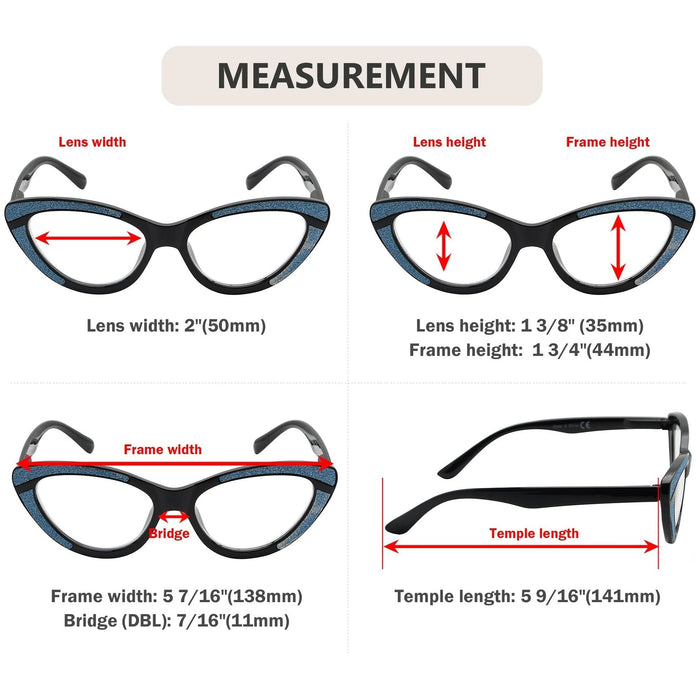 Eyekeeper  - 4 Pack Cat-eye Design Chic Reading Glasses R2029