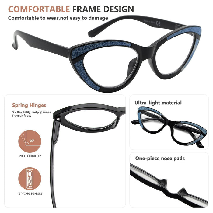 Eyekeeper  - 4 Pack Cat-eye Design Chic Reading Glasses R2029