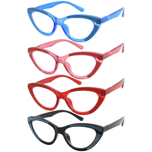 Eyekeeper  - 4 Pack Cat-eye Design Chic Reading Glasses R2029