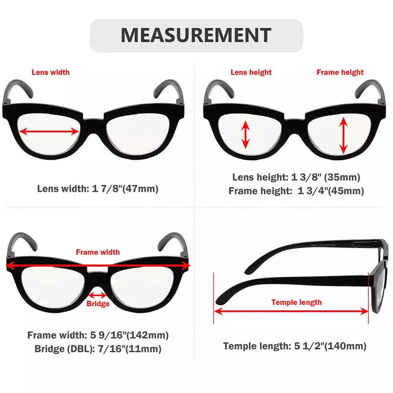 eyekeeper.com 4 Pack Cat-eye Multifocus Reading Glasses M2102 Eyeglasses