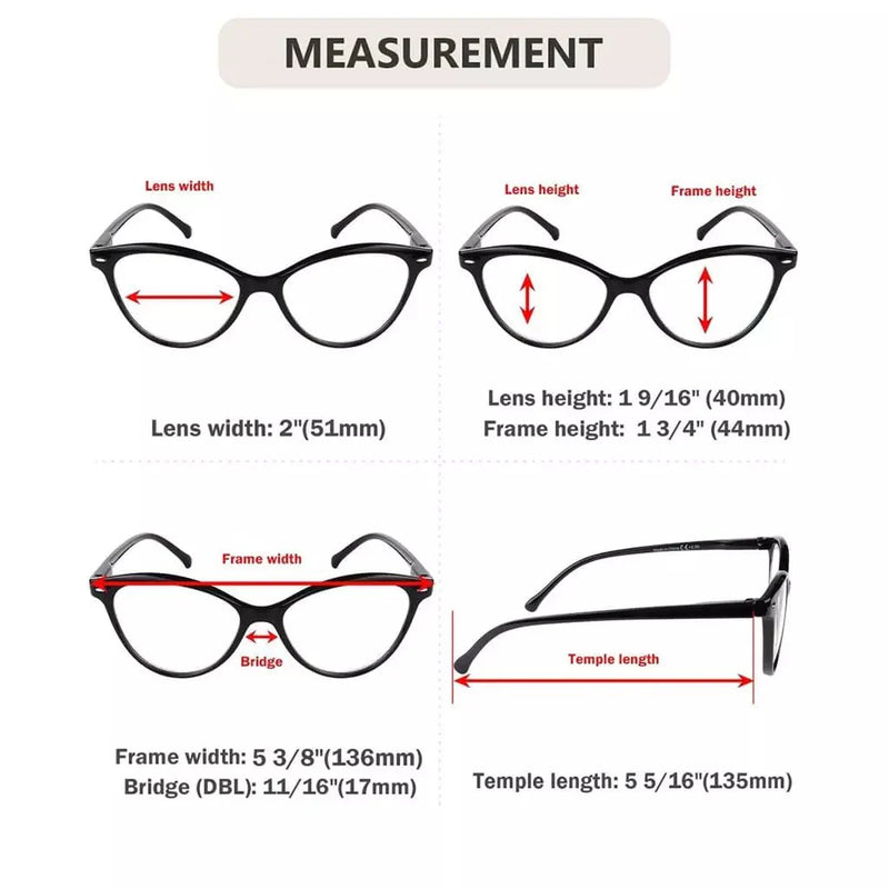eyekeeper.com 4 Pack Cat-eye Progressive Multifocus Readers MTR9112 Eyeglasses