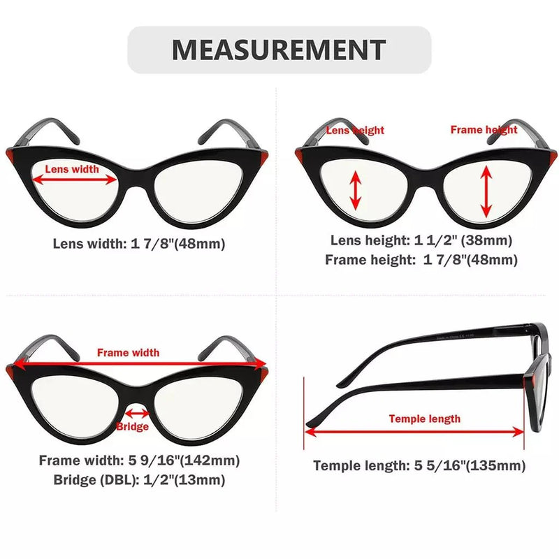 eyekeeper.com 4 Pack Cat-eye Progressive Multifocus Reading Glasses M2103 Eyeglasses