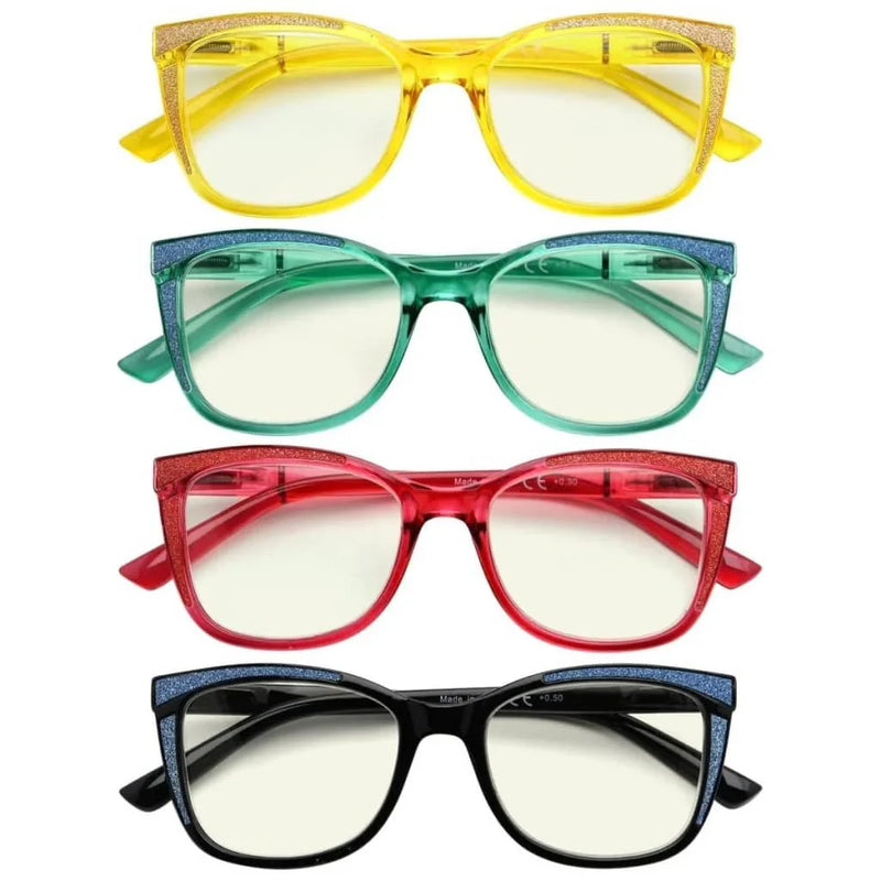 eyekeeper.com 4 Pack Cat-eye Readers Blue Light Filter UVR2030 Eyeglasses