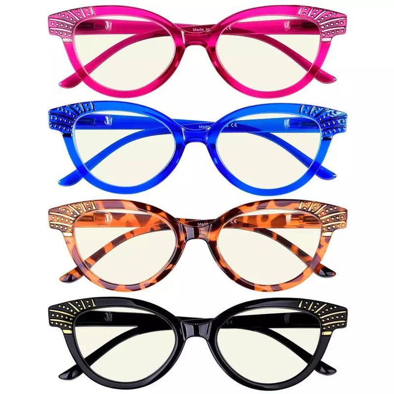 eyekeeper.com 4 Pack Cat-eye Reading Glasses Blue Light Filter UV2123 Eyeglasses