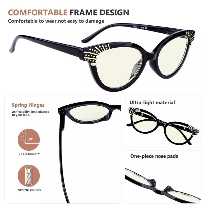eyekeeper.com 4 Pack Cat-eye Reading Glasses Blue Light Filter UV2123 Eyeglasses