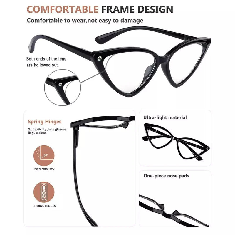 eyekeeper.com 4 Pack Cat-eye Reading Glasses Stylish Readers R2134 Eyeglasses