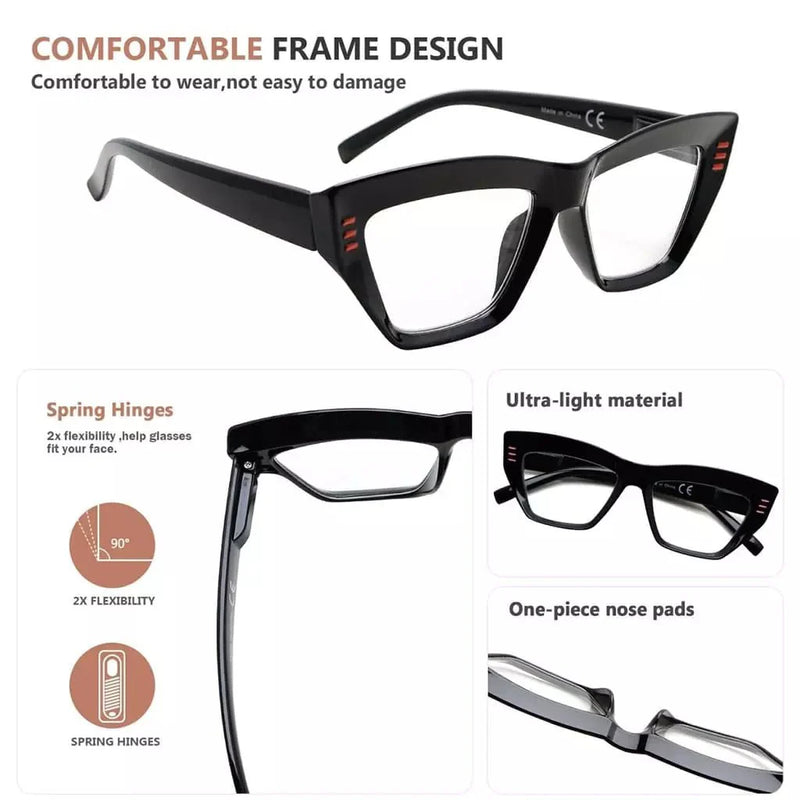 eyekeeper.com 4 Pack Cat-eye Reading Glasses Thicker Frame Readers R2017 Eyeglasses