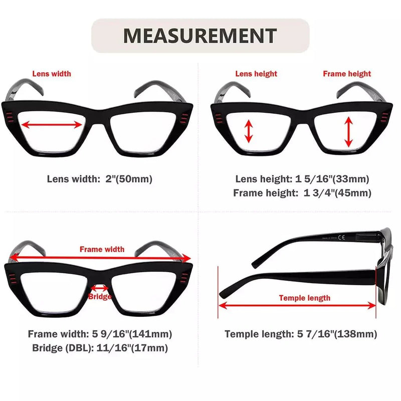 eyekeeper.com 4 Pack Cat-eye Reading Glasses Thicker Frame Readers R2017 Eyeglasses