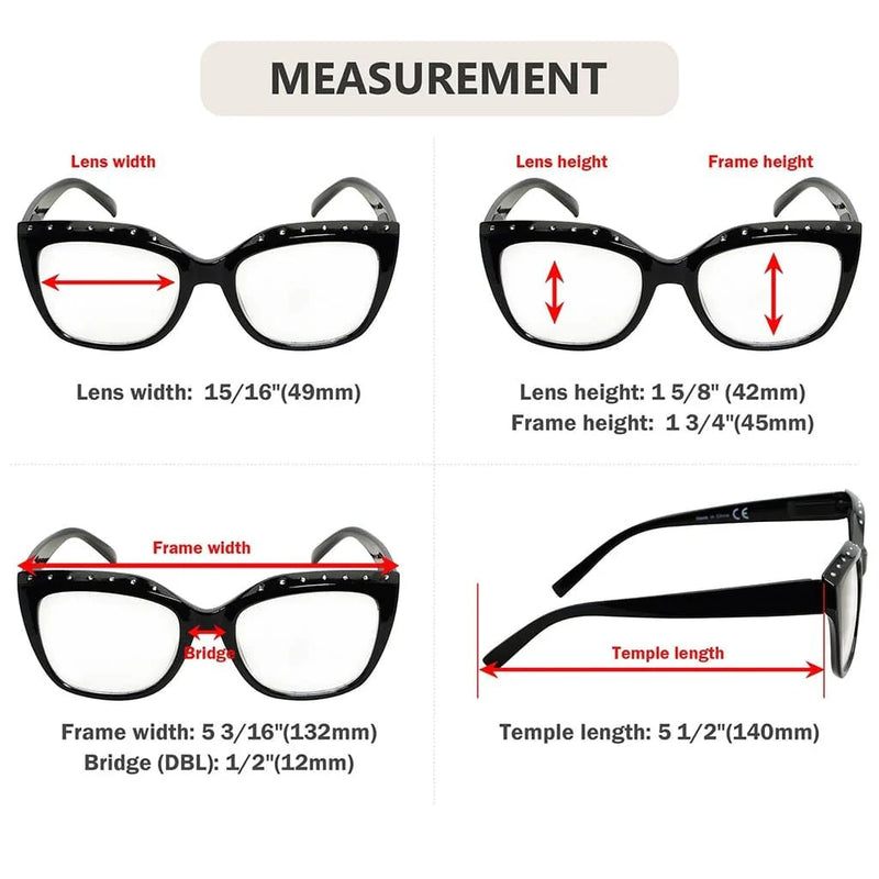 eyekeeper.com 4 Pack Cat-eye Rhinestone Reading Glasses R2015 Eyeglasses