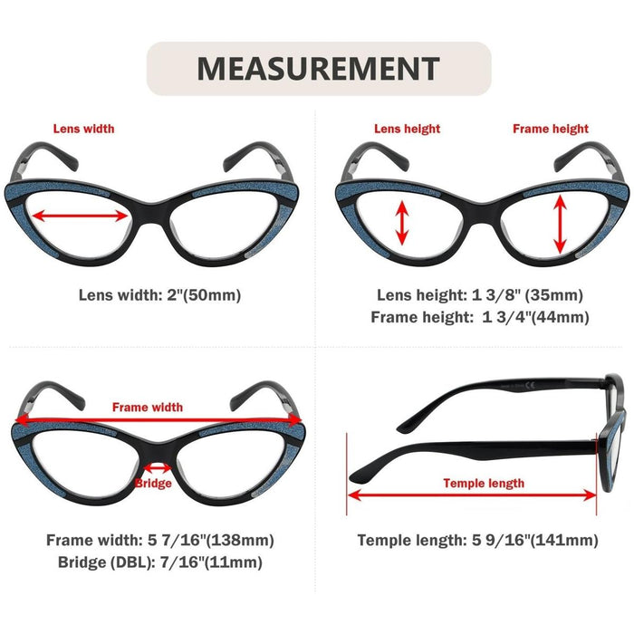 Eyekeeper.Com - 4 Pack Cat-Eye Stylish Reading Glasses R2029