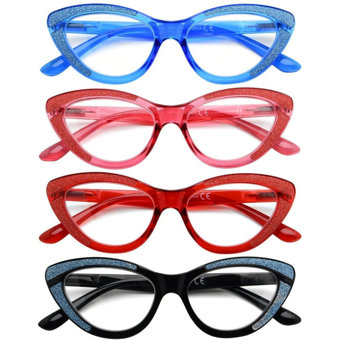 Eyekeeper.Com - 4 Pack Cat-Eye Stylish Reading Glasses R2029