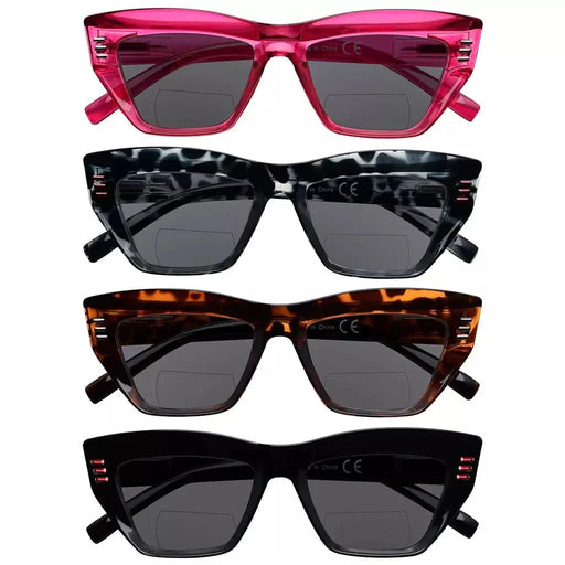 eyekeeper.com 4 Pack Cat-eye Thicker Frame Bifocal Reading Sunglasses SBR2017 Sunglasses