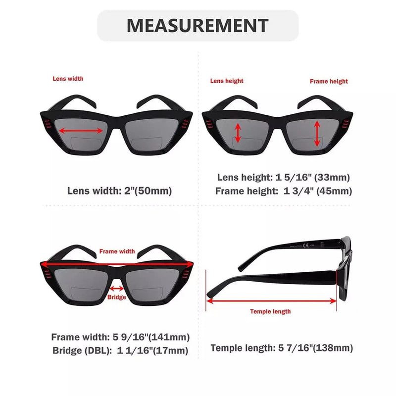 eyekeeper.com 4 Pack Cat-eye Thicker Frame Bifocal Reading Sunglasses SBR2017 Sunglasses