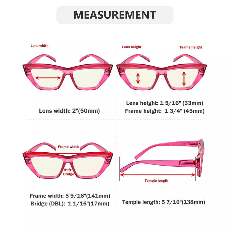 eyekeeper.com 4 Pack Cat-eye Thicker Frame Blue Light Filter Readers UVR2017 Eyeglasses