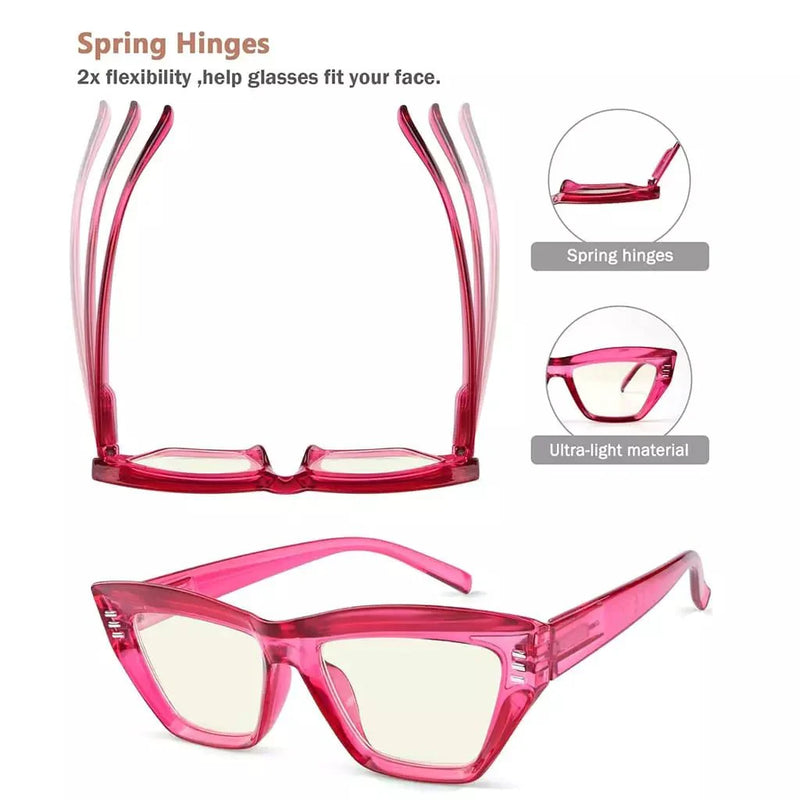 eyekeeper.com 4 Pack Cat-eye Thicker Frame Blue Light Filter Readers UVR2017 Eyeglasses