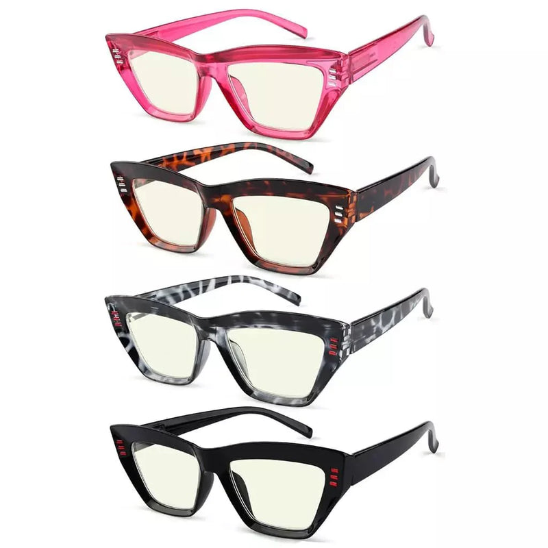 eyekeeper.com 4 Pack Cat-eye Thicker Frame Blue Light Filter Readers UVR2017 Eyeglasses