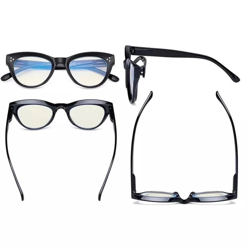 eyekeeper.com 4 Pack Cat-eye Thicker Frame Blue Light Filter Readers UVR9108 Eyeglasses
