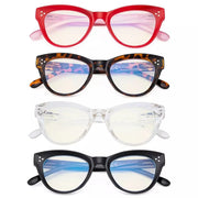 eyekeeper.com 4 Pack Cat-eye Thicker Frame Blue Light Filter Readers UVR9108 Eyeglasses